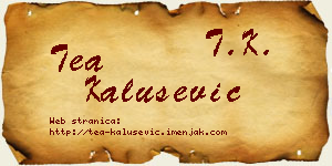 Tea Kalušević vizit kartica